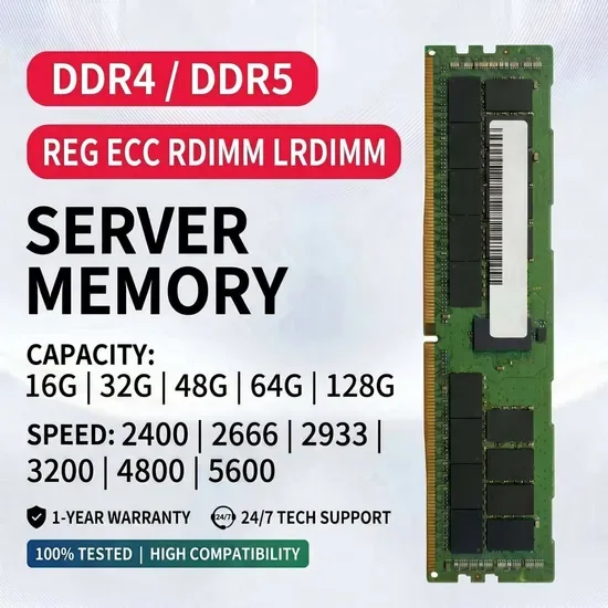 Оперативная память для баз данных корпоративного уровня DDR4 DDR5 Модуль памяти RAM DIMM для использования в базах данных и развертывания виртуализации, обеспечивающий стабильную передачу данных