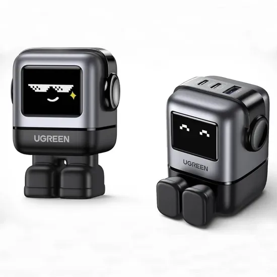 Универсальное зарядное устройство Ugreen 30W 65W 100W Быстрая зарядка GaN настенное зарядное устройство 2ND Gen Robot QC4.0 3.0 PPS Pd3.0 Быстрое зарядное устройство для телефона с ЖК-экраном