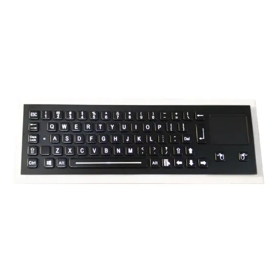 Надежная IP65 Компактная 65-Key Подсвеченная панельная клавиатура из нержавеющей стали с тачпадом