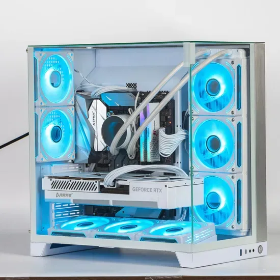 Прозрачный закаленный стеклянный корпус ПК формата Full Tower SPCC ATX для игрового компьютера с прочными характеристиками все-в-одном