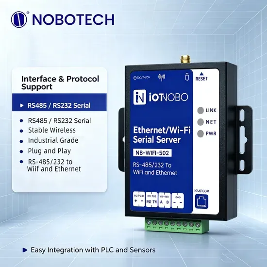 Модуль DTU системы IoT Nobotech с выходом RS-485 и подключением по WiFi