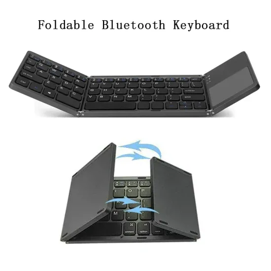 Фабричная складная Bluetooth клавиатура для Windows, Android, iOS, умных устройств с тачпадом, мини портативная беспроводная клавиатура оптом