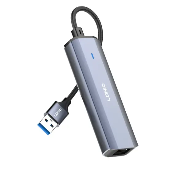 Лднио Ds-124u USB-a к USB-a*3+RJ45*1 Сетевому LAN Ethernet Док-станции Хаб