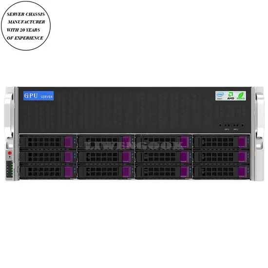 Поддержка 8*Sas/SATA 12gbps Прямое соединение спинального соединителя 4u Корпус сервера GPU для установки в стойку