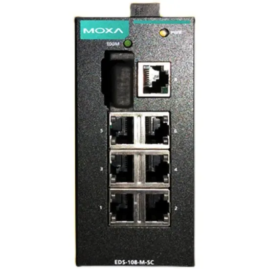 Мокса 8-Port Неуправляемый коммутатор начального уровня Ethernet Eds-108-M-Sc Eds-108