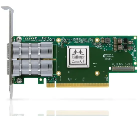 Мелланокс MCX653106A-Ecat/Hdat-Sp Сетевая карта Инфинбанд Connectx-6 Пкейс Иб Впи Двойной порт 200gbe Qsfp56 Сетевая карта