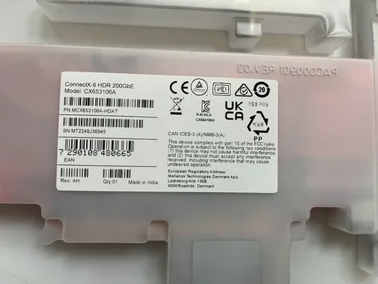 Мелланокс MCX653106A-Hdat Connectx-6 Vpi Hdr 200gbe Двухпортовая Qsfp56 Pcie 4.0 X16 Сетевая карта (nic)