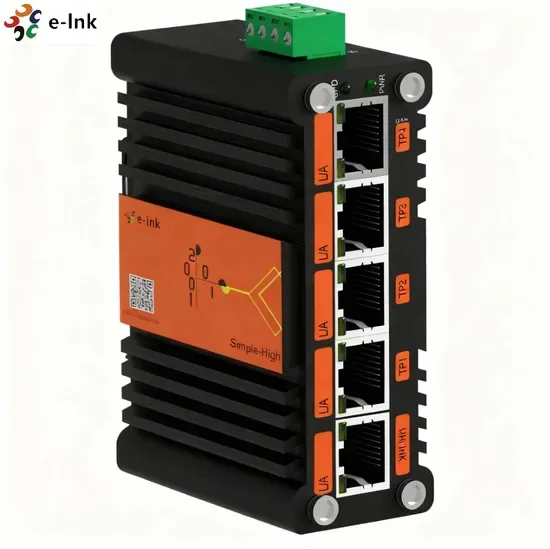 Робастный мини-промышленный 5-Port гигабитный Ethernet коммутатор для установки на DIN-рейку