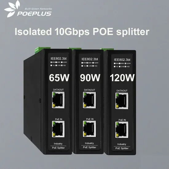 10gbe Разделитель Poe 65W/90W/120W Изолированный промышленный класс сепаратор Poe
