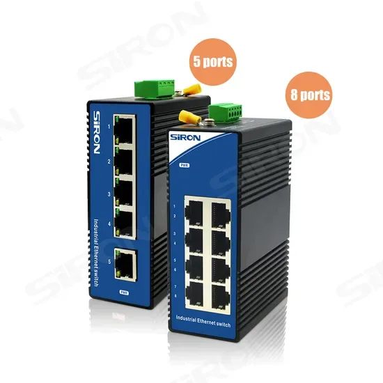 Сирон T380-2-C Серия 5/8-Port Промышленный уровень DIN-рейка Неуправляемый Poe Ethernet Сетевой Коммутатор