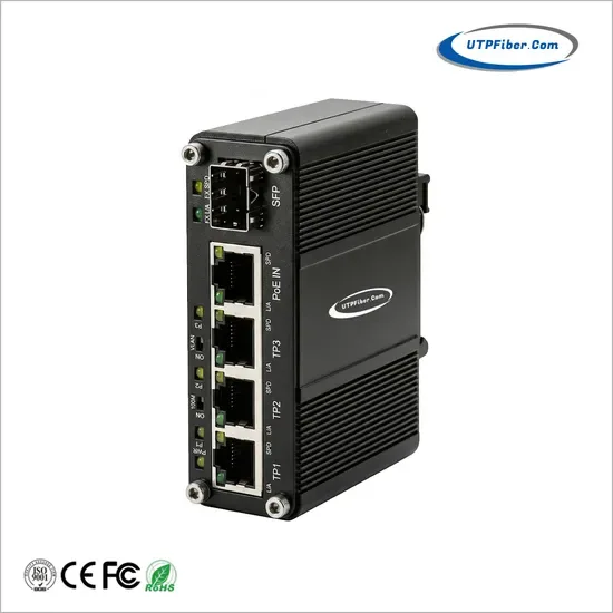Промышленный 802.3bt Poe Powered Гигабитный Медиа Конвертер с 3-Port Poe Passthrough Удлинителем, Мини DIN-Рейка Промышленный 1 SFP к 4 RJ45 Оптоволоконный Конвертер