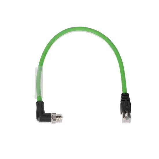 Гибкий экранированный CAT6A Ethernet угловой M12 8pin X-Coded D кодирование промышленная камера M12 4 позиция D-кодированная с правым углом к RJ45 Profinet кабель