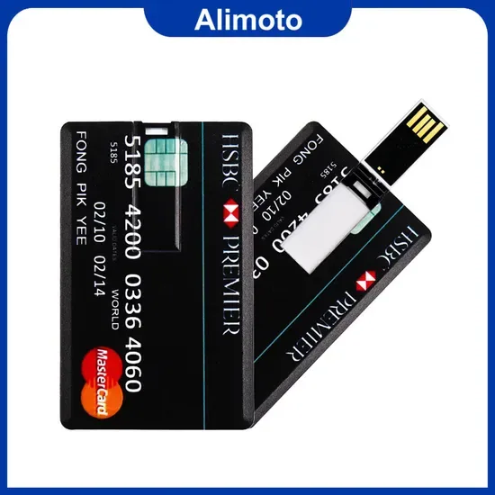 Алимото пластиковая тонкая карточка с именем USB флеш-накопитель USB 2.0 8GB