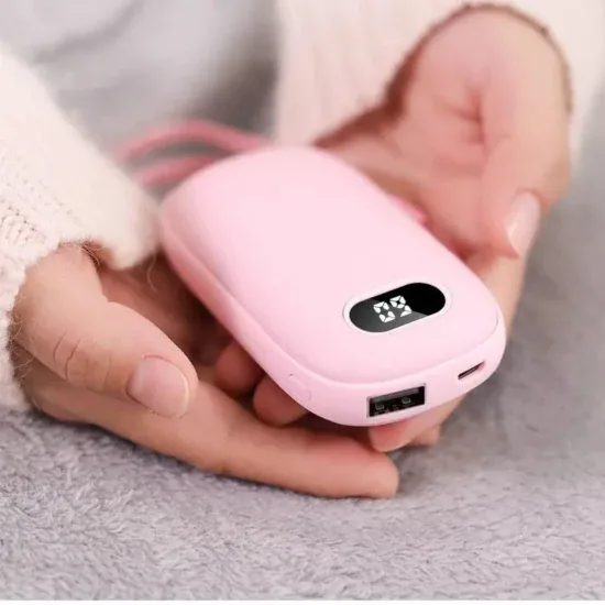 10000/5000mAh Перезаряжаемый многоразовый розовый милый грелка для рук