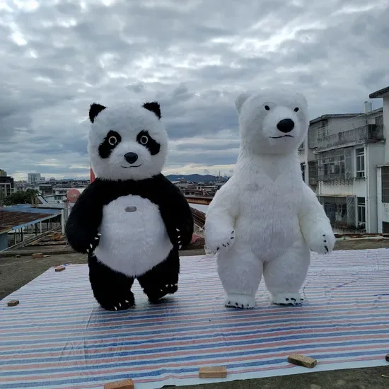 Костюм надувного маскота гигантской панды и полярного медведя, костюм для прогулок на мероприятиях
