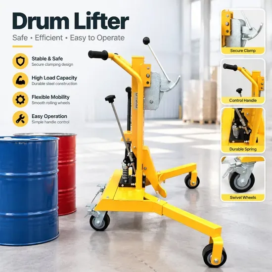 350kg Гидравлический подъемник для бочек 55 галлонов для перемещения и загрузки