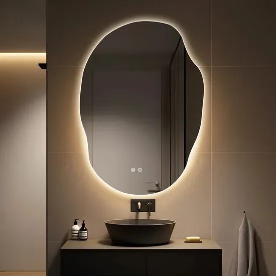 LED-зеркало неправильной формы с функцией защиты от запотевания с китайского завода