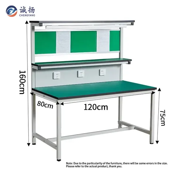 120*80*75cm Общая высота 160cm Рабочий стол промышленного класса с антистатическим покрытием, безопасный для работы с ЭСД, для производства электроники