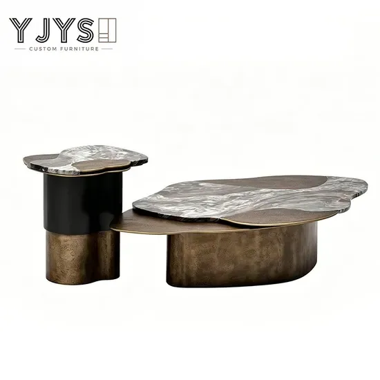 Свободная форма облака, столик для кофе с верхней brushed metal основой, современная мебель для интерьера