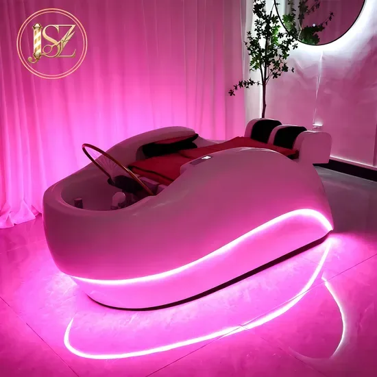 Интеллектуальная электрическая 4D массажная голова СПА для мытья волос с циркуляцией воды для салона терапии головы