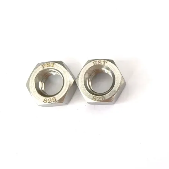 Инколой 825 никелевый сплав DIN934 шестигранная гайка