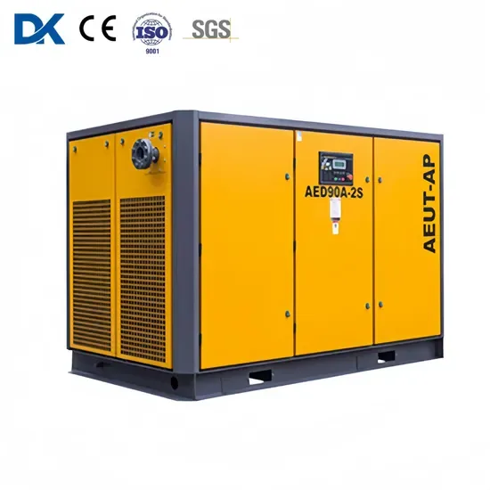 Высокоэффективный энергосберегающий 22kw 55kw ~ 630kw стационарный винтовой компрессор с воздушным охлаждением для промышленного сжатого воздуха в пластиковой промышленности