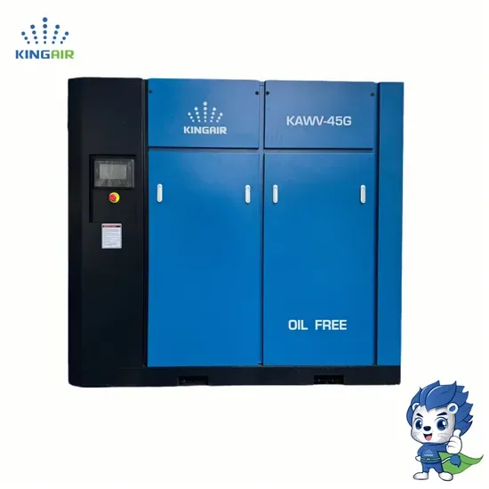 Кингэйр 45kw/55kw/75kw/90kw/ 60HP 8bar116psi 141-240cfm Сухой безмасляный ПМ VSD винтовой компрессор воздуха