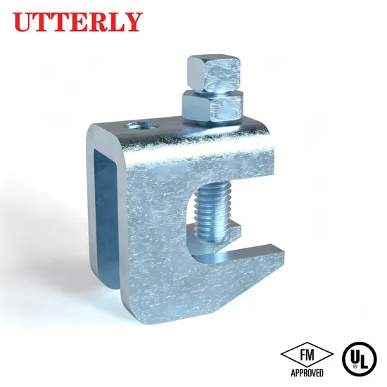 Гарантия качества стальной балки зажим 3/8" или 1/2" черный оцинкованный UL FM одобренный заводской поставки для сейсмической поддержки