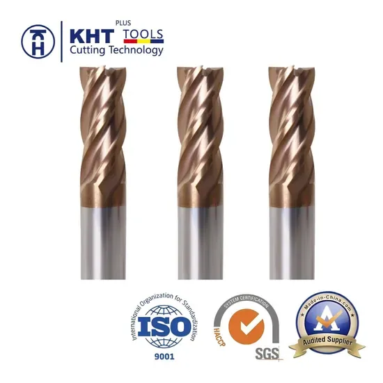 4-Flute Концевые фрезы с плоским концом из карбида вольфрама типа шариковой фрезы