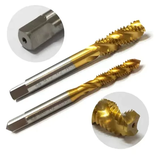 Вык Customized Coated Nut Tap Круглый хвостовик Высокоскоростная сталь Машинный Tap M3-M12 Высокоскоростные стальные спиральные точечные машинные Tap, стандарт JIS