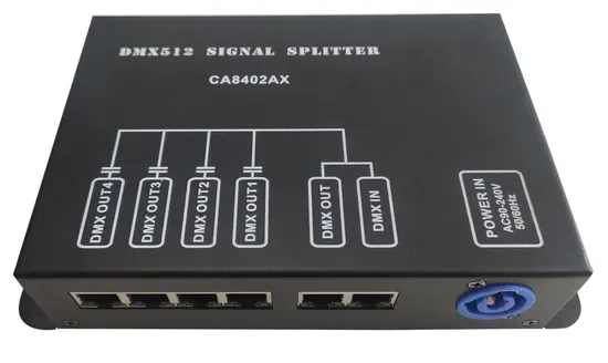Новый 4-Way DMX512 Ca8402ax Распределитель сигналов