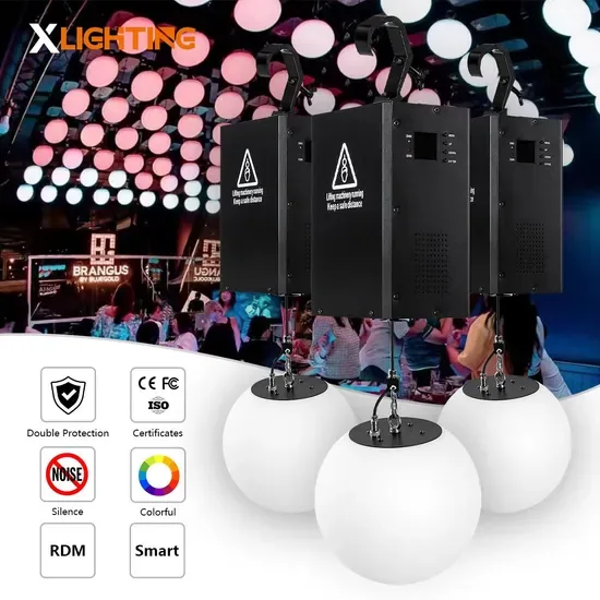 DMX512 Управление мотором лебедки кинетического света DMX лебедка освещения сферы подъемного сцены светодиодный кинетический шар