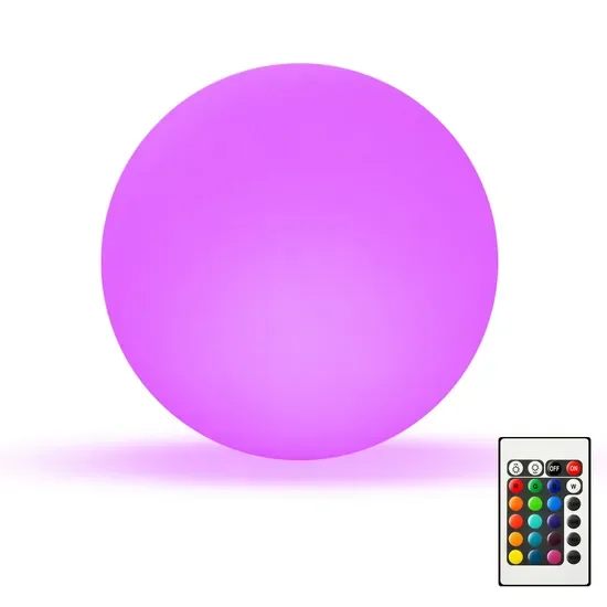 Светодиодный глобус, водонепроницаемый перезаряжаемый RGB шар с пультом, 16 цветов диммируемый светильник для создания настроения, беспроводной шар для дома, сада, патио, бассейна