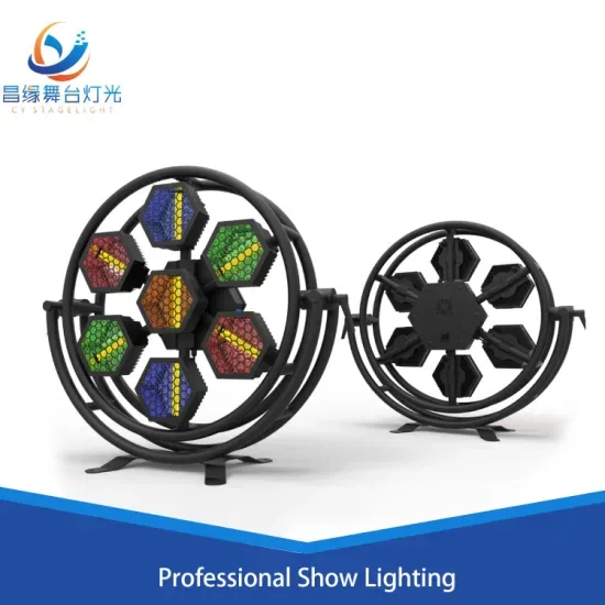 7× 60W Светодиодный круглый ретро фон сцены, стробоскоп, RGB сценические огни