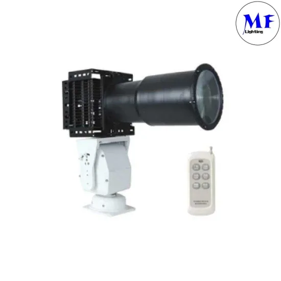 Фабричная цена IP66 Угол поворота движущей головы 150W 200W 300W 400W 600W 300-2000m Умное управление Водонепроницаемый светодиодный морской поисковый свет для резервуара, причала, оффшора
