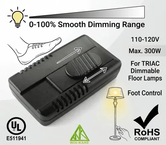 110-120V Макс 300W Слайдовый триаковый диммер для напольной лампы