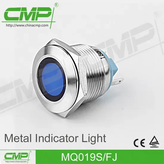 19mm Металлический светодиодный индикаторный свет красный, зеленый, желтый, синий, белый