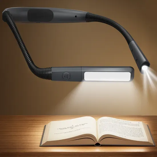 Гибкий 1600mAh перезаряжаемый светодиодный лампа для чтения книг в постели