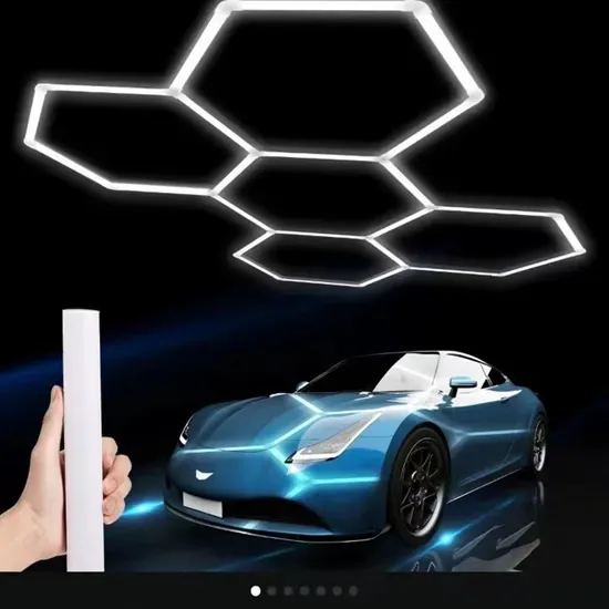 Освещение гаража шестиугольное 220V 110V соты для мойки автомобилей, потолочные светильники для автокрасоты с T5 интегрированными светодиодными трубками
