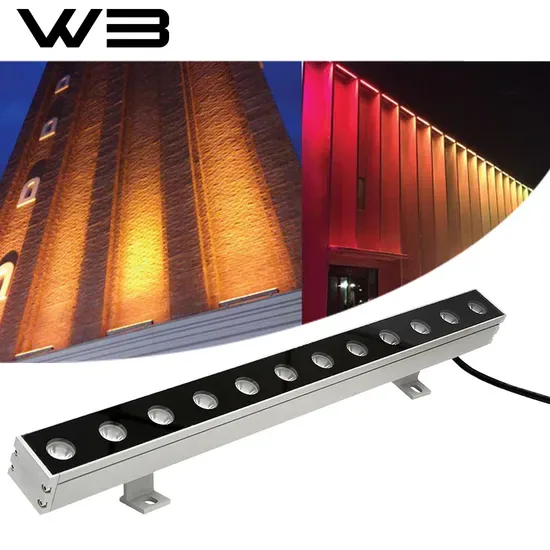 12W 24V IP65 DMX512 Светодиодный линейный стеновой светильник для фасада здания