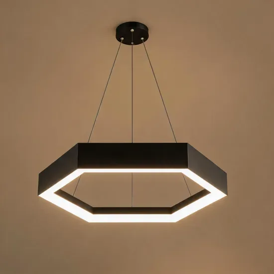 Современный светильник в форме шестиугольника с LED, алюминиевый профиль, коммерческий подвесной светильник, офисное освещение