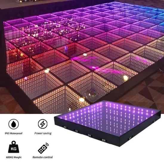 RGB Беспроводные 3D Зеркальные Танцевальные Плитки LED Магнитные Пиксельные Танцевальные Панели Портативный Танцевальный Пол