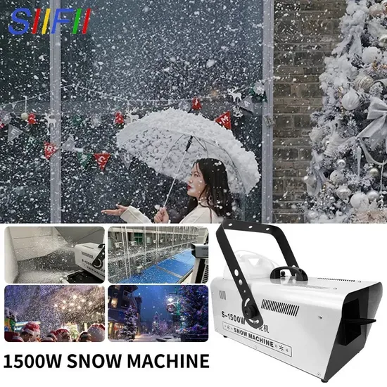 Лучшие цены на дымовую машину для дискотек DJ оборудования 1500W светодиодная снежная машина