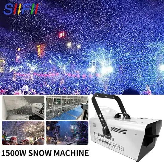 Машина для снега 1500W Машина для производства снега Создатель снежинок для Рождества, свадьбы, детской вечеринки, сценического эффекта с проводным пультом управления