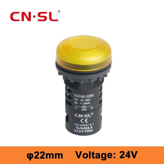 22mm 24V Жёлтая панель управления индикатор высокой яркости сигнализирующая лампа