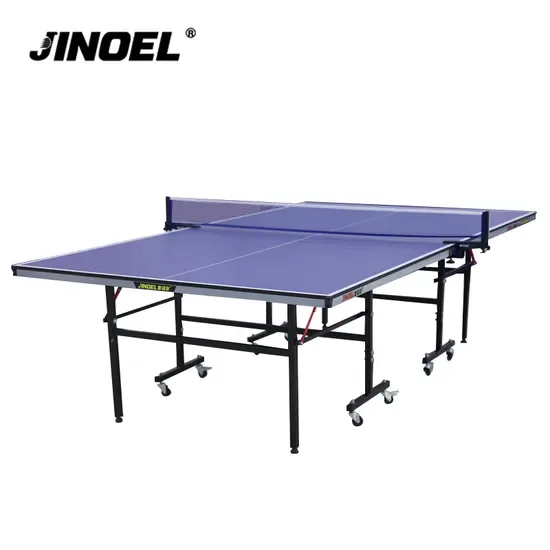 Профессиональный настольный теннисный стол Jinoel для игры в помещении и на улице с сеткой для пинг-понга и портативными колесами