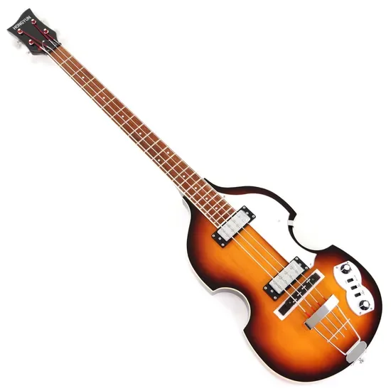4-String Электрический бас-гитар с формой скрипки и глянцевой отделкой «Солнечный взрыв» (HY-2550)