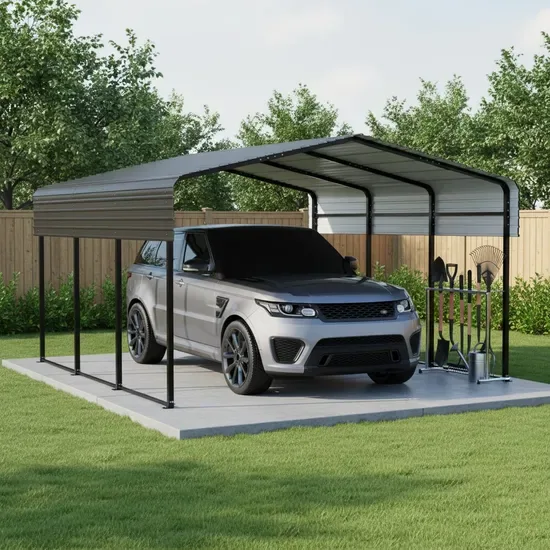Оптовый стальной навес для автомобилей 11X19 FT тяжелой конструкции, устойчивый к погодным условиям, легкая сборка для защиты транспортных средств и хранения на заднем дворе, прямая поставка