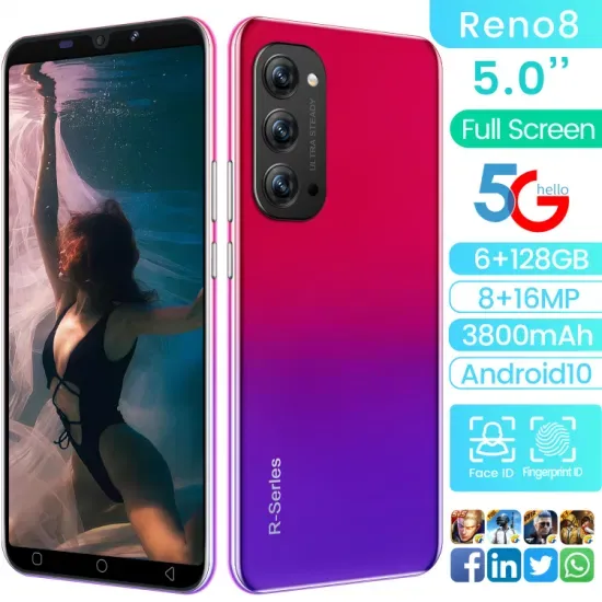 Новый высококачественный Reno8 Андроид мобильный телефон 5.0 дюймовый экран смартфон, Viqee ODM/OEM смартфон, готов к продаже