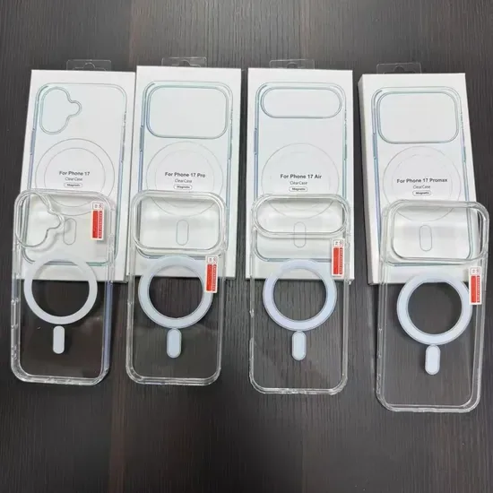 Прозрачный магнитный чехол для iPhone11 12 13 14 15 16 17 PRO Max с зарядкой MagSafe